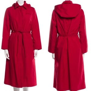 Red London Fog Trench Coat Size 10